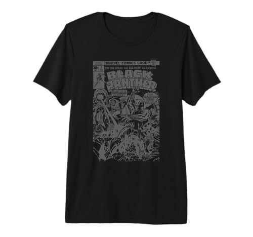T-shirt Black Panther Marvel vintage noir et 100% coton pour homme
