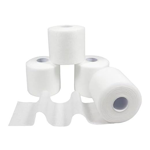 Nutoko 4 Rotolis Pretape Vendaje Deportivo Underwrap de Espuma Suave No Adhesiva Pretape Sport Tape, Cinta Protectora para Deportes, Evita Lesiones en la Piel y Residuos de Adhesivo 7 cm x 27 m