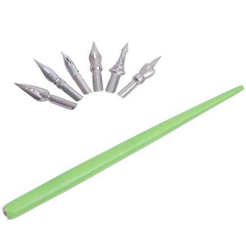 GALPADA Juego de Plumas de Caligrafía Inglesa Mango de Madera Puntas Múltiples para Dibujo y Lettering Suministros para Escritura Artística Adecuado para Estudiantes y Color Aleatorio