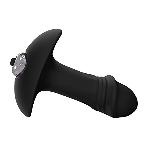 Vibrating Butt Plug, Anal Plug Trainer for Beginners Men Women Anal Play Approved Soft Silicone Anal Sex Toy,7 Vibration Modes (Black)