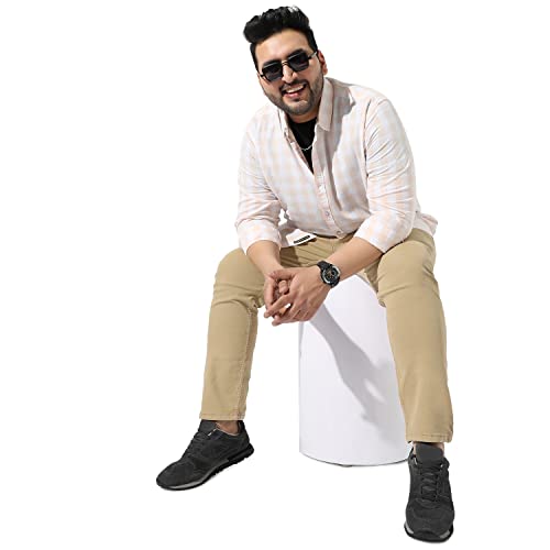 Image of Instafab Plus Men's Button Up Regular Fit Shirt for Casual Wear Modern Clothing Shirt Crafted with Regular Sleeve, Comfort Fit & High-Performance for Everyday Wear