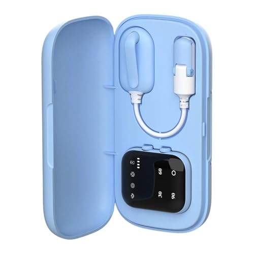 Luwecf Alarma para Orinar Clip Trasero Recordatorio Inalámbrico USB con Temporizador de Posiciones y Pantalla Digital Transductor, Azul