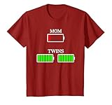 Mamma di gemelli motivo batteria vuota Parents Gift Kids è l'idea regalo perfetta per tutte le mamme di gemelli, super adatto per un compleanno, Natale o una divertente serata tra donne. Mamma, mamma, mamma, mamma, bambini, gemelli e bambini.