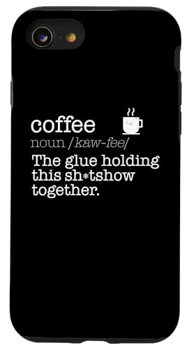 このsh-tshowを一緒に保持するコーヒーのり 辞書ミーム スマホケース iPhone SE (2020) / 7 / 8 用