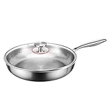 Titanium Hammered Pan Pro, sartenes antiadherentes, sartén con tapa, revestimiento resistente a los arañazos, compacto y ligero, pequeño/mediano/grande, para inducción, camping, cocina