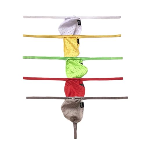 Men's T Back Thong Low Rise Sexy Briefs Spaghetti Strap Mesh Bikini Underwear