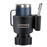 Seven Sparta Cup Holder Expander with Phone Holder & Cable Access, 3-in-1 Car Organizer, Side Storage Box for Phone/Cards, Compatible with Yeti, Owala, Hydro Flasks & Large Bottles Mugs in 3.5"-4.0"