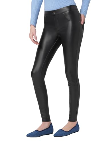 HUE Women's Faux Leather Leggings3