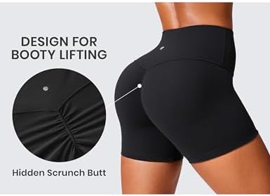 CRZ YOGA Secretsculpt Womens Butterlift High Waist Scrunch Butt Biker Shorts 4 Inches - No Front Seam Workout Gym Booty 4