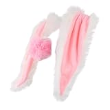 CTIRCHIU ヘルメット用うさ耳アクセサリー 取付簡単 耐久性 バイク 電動車 スクーター対応 かわいい垂れ耳ピンク装飾品