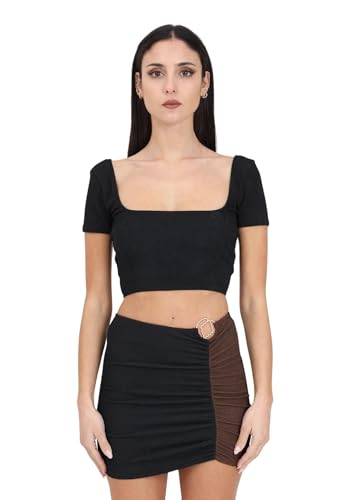 Crop Top Tooled Noir ME FUI le haut en Lycra gaufré de vos étés