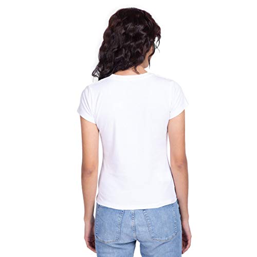 Image of Bewakoof Women's Graphic Printed 100% Cotton T-Shirt - Slim Fit, Round Neck, Half Sleeves