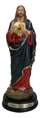 Estatua Religiosa Sagrado Corazón de Jesús Resina 5.75"