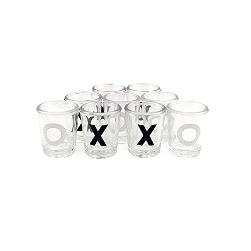 Jogo Da Velha Drink Tabuleiro De Vidro 13X13Cm 9 Copos Shot
