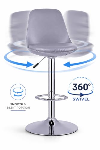 Image of Modern Arihant Bar Stool with 360 Swivel | Height Adjustable Bar Chair | Counter Stool & High Chairs | Comfortable for Home, Office, Restaurant Bar, Cafe & Cash Counter - (Grey)
