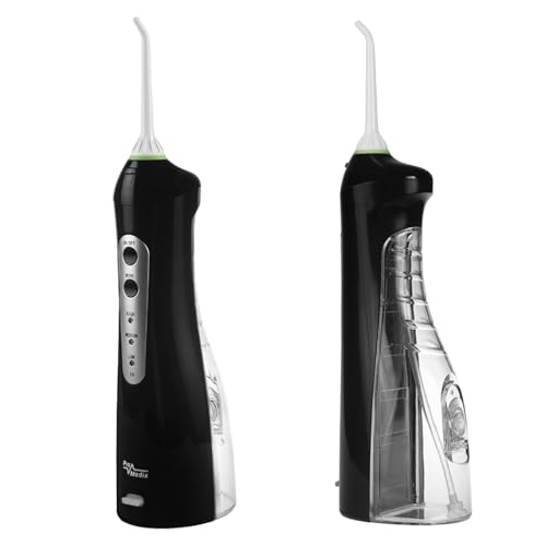 ProMedix PR-770 Elektrische Munddusche Reisemunddusche | Wasser-Flosser Oral Irrigator Zahnreinigung Zahnpflege 4 Düsen Drahtlos (Schwarz) – Bild 3