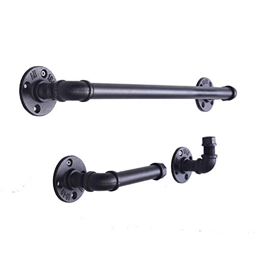 Diwhy Industrial Pipe Bathroom Hardware Fixture Set by Pipe Decor 3 Piece Kit