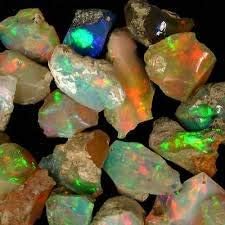 Amazing Quality Natural Ethiopian Opal Rough Lot 1 Piece (1.00ct,3.00ct,5.00ct,) Amazing Multi Fire Welo Fire Opal Rough Untreated Rough Raw Gemstone, Black Opal Rough (mix fire 5 carat)