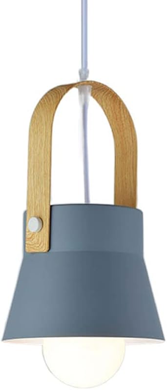 Corridor Wood Pendant Light Modern Semi Flush Mount Ceiling Light Color Metal Accent Hanging Lamp Danish Design Ceiling Light Pendant for Bedroom Dining Room,Kitchen Island Sink, Bar