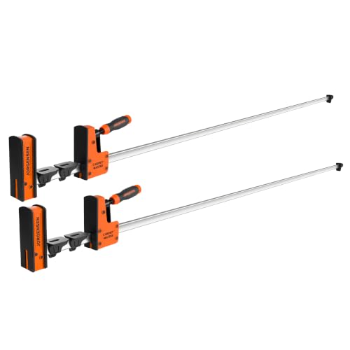 Image of JORGENSEN 72-Inch Parallel Bar Clamps, 2-Pack Cabinet Master Bar Clamps | Heavy-Duty Clamps for Woodworking Glue-Up, 2200 lbs Force, Quick Release, Spreader Function