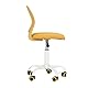FurnitureR Kompakter Klassenstuhl, ergonomischer Sitz für Schule, Rückenlehne aus atmungsaktivem Netzgewebe, höhenverstellbar, Zeichenzimmerstuhl für Kinder, leicht zu bewegen, 360 °, Gelb