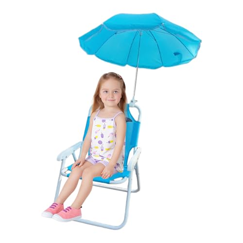 Sillas Playa Plegables - Sillas Playa Niños con Sombrilla - Ligera Portátil Muebles para Camping Piscina, Terraza O Jardín O Exterior, Idea De Regalo Al Aire Libre A Partir