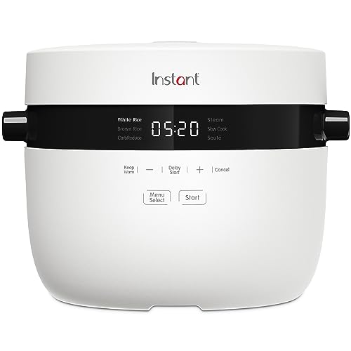 Instant Olla arrocera y vaporera, 2.8 L (12 tazas), con olla antiadherente apta para lavavajillas, cesta de vapor de acero inoxidable, taza medidora, cuchara de arroz, con funciones de olla de cocción