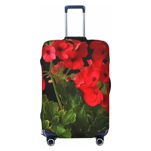 Luggage Cover Protector Washable Stretch Suitcase Protector Red geraniums Suitcase Cover Anti-Scratch Travel Baggage Covers Fits 18-32 Inch Luggage Protectors