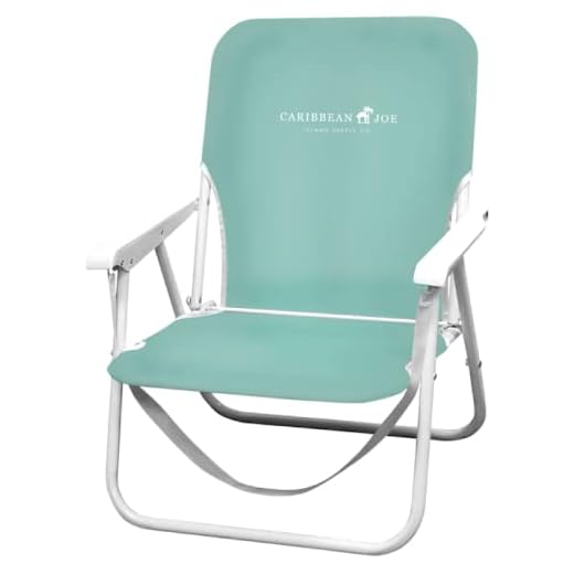 Caribbean Joe Folding Beach Chair, 1 Position Lightweight and Portable Foldable Outdoor Camping Chair with Carry Strap, Mint