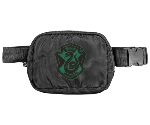 Harry Potter Slytherin Plaid Crest Belt Bag Crossbody Fanny Pack for Women and Men Adjustable