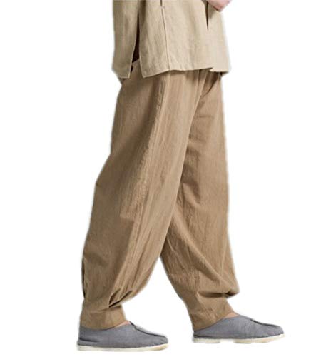 ZanYing Men Casual Yoga Taichi Pants Summer Loose Monk Pants3
