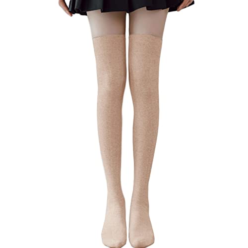 FASECKS Overknee-Socken aus Baumwolle für Damen, kniehohe feste lange Socken für Mädchen Cover