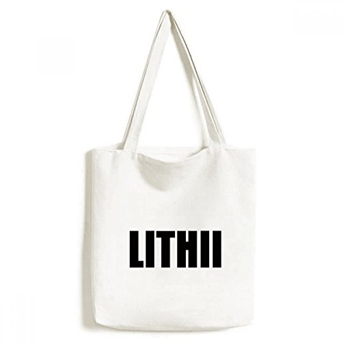 DIYthinker Lithii Nome Elemento Chimica ambientalmente Borsa della Spesa della Tela Borsa Arte Lavabile 33cm x 40 cm (13 Pollici x 16 Pollici) Multicolore