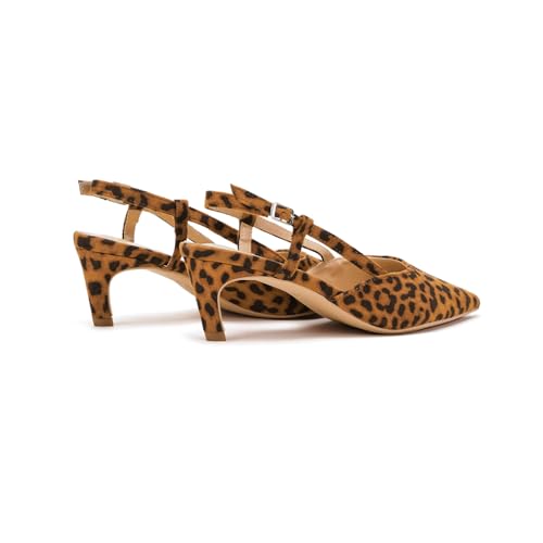 Image of C.Paravano Kitten Heels for Women Pointed Toe Slingback heeled Sandal Pumps
