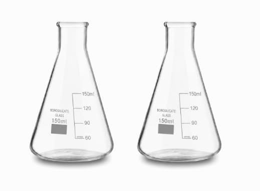 Borosilicate Glass Conical Flask, 150ml, Narrow Mouth, Transparent, for Perfume Making, Cosmetics, Chemistry Lab, Pack of 2-image-10