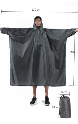 YAHMIA Regenponcho Lang Damen Wasserdicht Regenmantel Regenjacke Unisex mit Kapuze für Erwachsene Herren, Orange