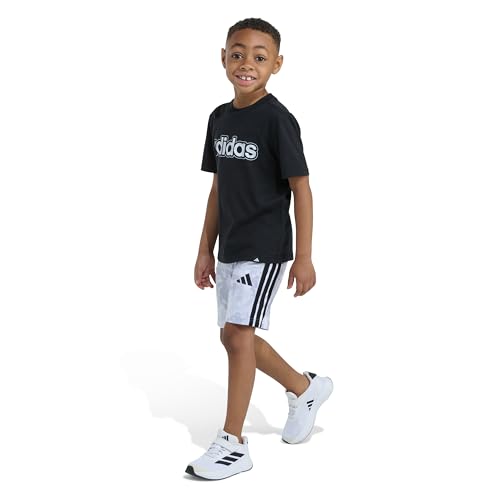 Image of adidas baby-boys Two-Piece Short Sleeve World Cup Tee & Printed Camo Short Set, Black, 4