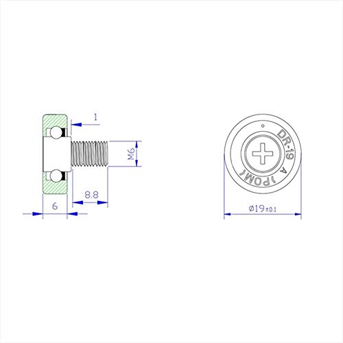 Tornillo puertas y ventanas JS19C1L8 para solucionar atascos en rodillos de armarios 4