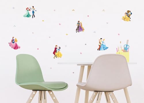 AG Design Disney Prinzessinnen Kinderzimmer Wand Sticker, PVC-Folie (Phtalate-Free), Mehrfarbig, 30 x 30 cm