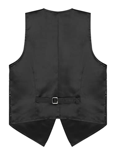 iiniim Mens Sequin Vest Shiny Suit Vest Slim Fit V-Neck Party Dress Stylish Tuxedo Waistcoat Sleeveless Jacket4