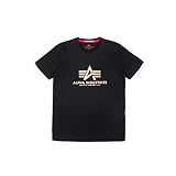 Alpha Industries Basic T Shirt Foil Print T Shirt für Herren Black/Gold