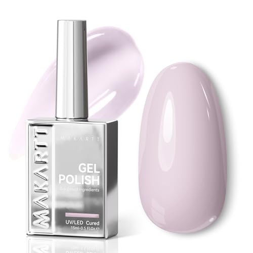 Makartt Lilac Purple Gel Nail Polish: 15ML Hema-Free Pale Violet Nail Polish High Gloss Effect Soak Off UV LED Nail Art Manicure DIY Home Salon Gift for Women