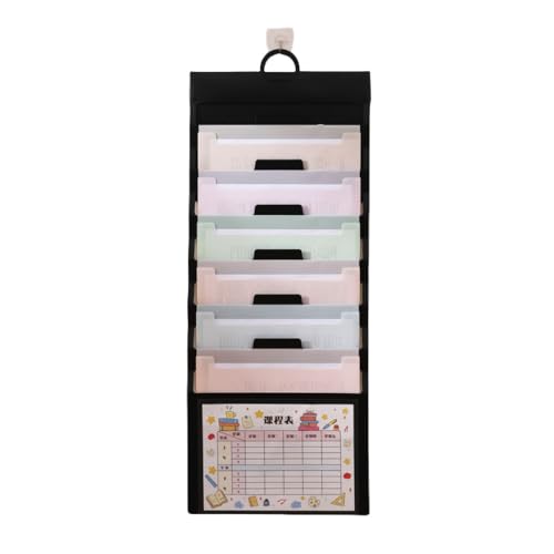 壁掛けファイル 壁掛けポケット A4 ウォールポケット ドア収納ポケット ドア掛けファイルオーガナイザー カラフルファイルケース 書類収納 吊り下げ 折りたたみ 6ポケット付き 学校用 オフィス用 使い勝手 お手入れ簡単 (6グリッド,モランディカラー)