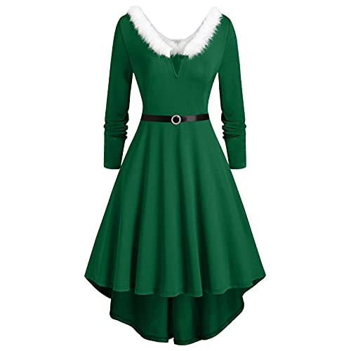Gubsssl Weihnachtskleid Damen Kleid Weihnachten Vintage Weihnachtskleider Christmas Kleider Weihnachtskleidung Partykleider Weihnachtsoutfit Frauen...