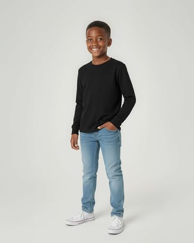 Image of 5 Pack Boys' Cotton Long Sleeve Jersey T Shirts Kids School Youth Tees