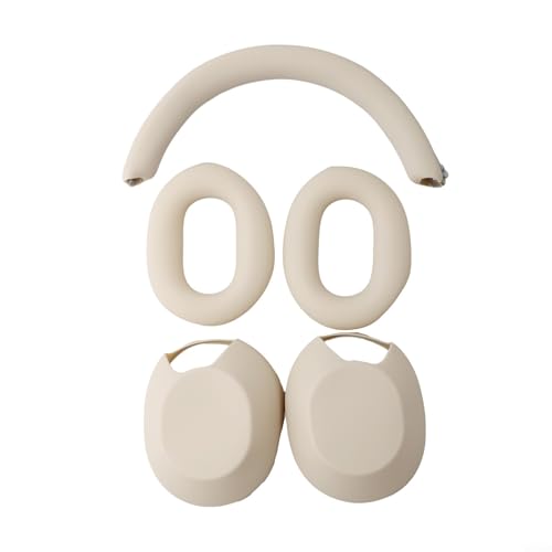 Funda de silicona para auriculares Sony WH1000XM5 que proporciona una protección robusta contra la deformación (medidor blanco)