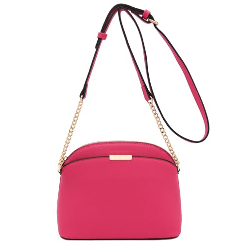 Image of FashionPuzzle Saffiano Small Dome Crossbody bag with Chain Strap