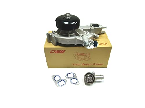 OAW G7341B Water Pump w/Thermostat - Chevrolet/GMC 4.8 5.3 6.0 - Silverado Express Tahoe Suburban Envoy Sierra Yukon Buick Rainier Cadillac Escalade (1999 2000 2001 2002 2003 2004 2005 2006)