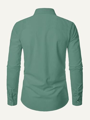 Image of Noble Monk Men's Polyester Regular Fit Solid Casual Shirt |Full Sleeve|Stylish Shirt