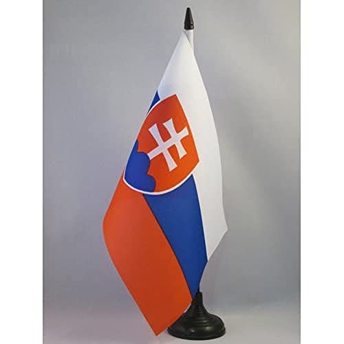 AZ FLAG - Tischflagge Slowakei - 21x14 cm - Slowakische Tischfahne 14 x 21 Cm - Flaggen